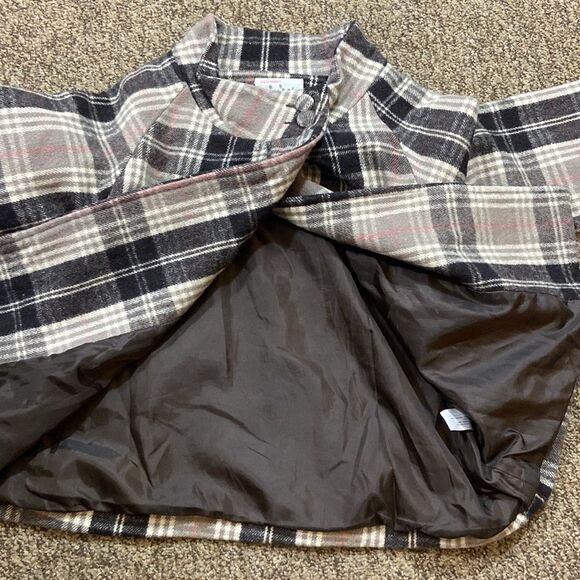 Old Navy Wool And Viscose Plaid Kids Jacket - Black, Gray, Pink Size L - Picture 9 of 10